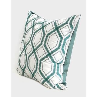 G Home Collection Luxury Lack Blue Geometry Pattern Embroidered Pillow